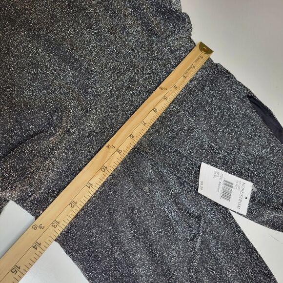 $99 NEW M Fraiche by J black metallic deep v neck twirl holiday dress medium NWT - Picture 8 of 10